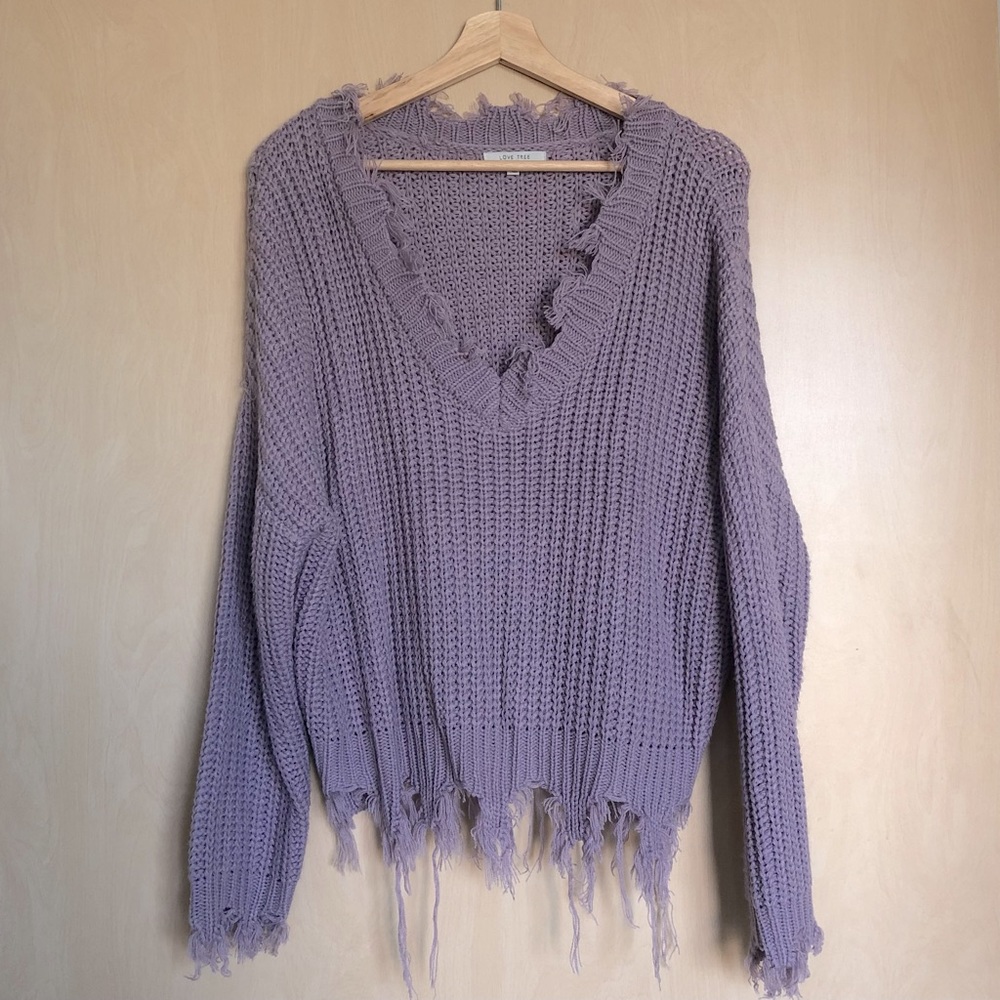 Distressed Knit Sweater